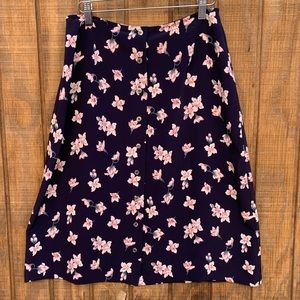 Vintage Floral Mid Length Skirt